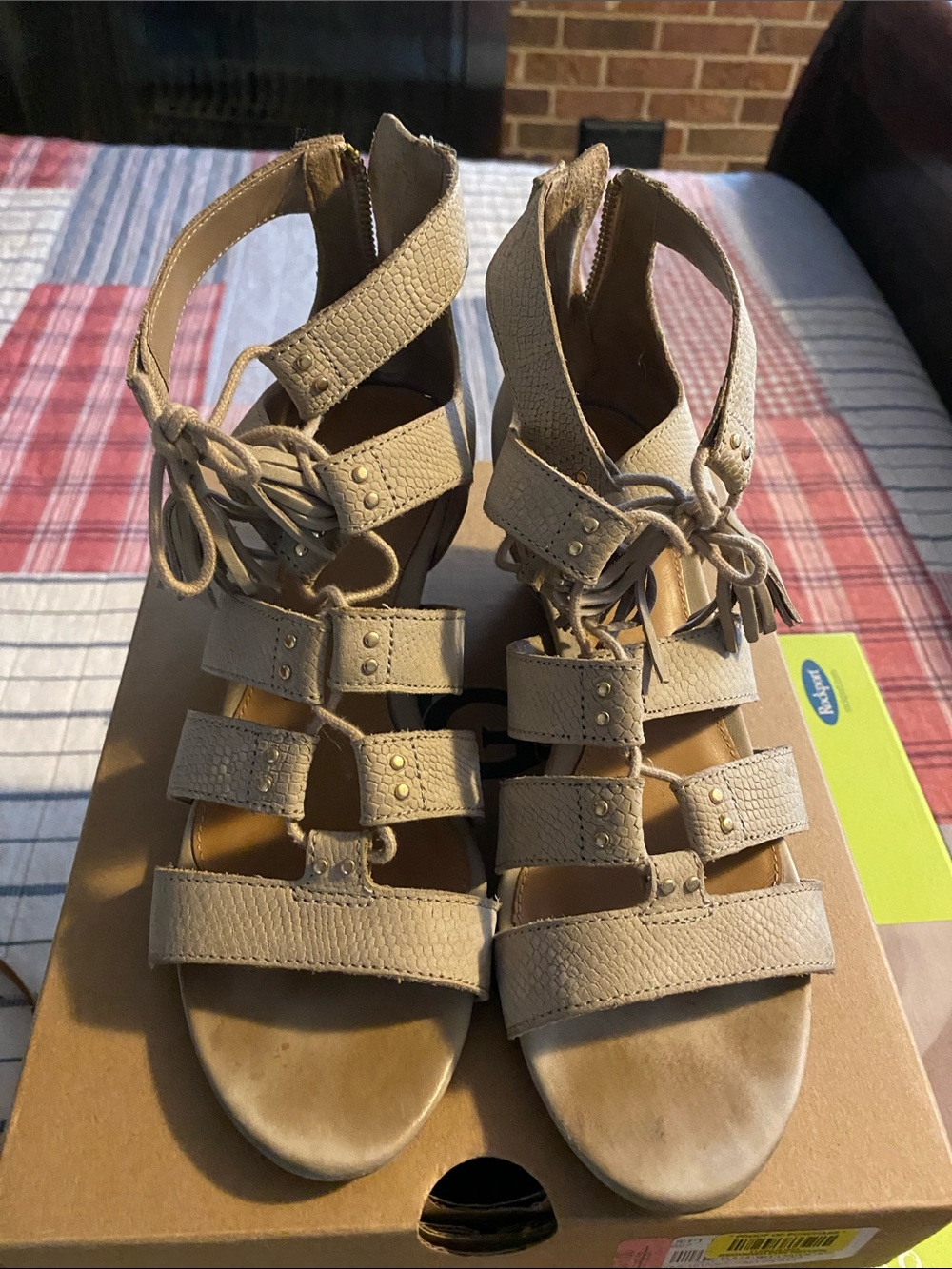 UGG Women's Neutral Tan Lace-Up Gladiator Sandals